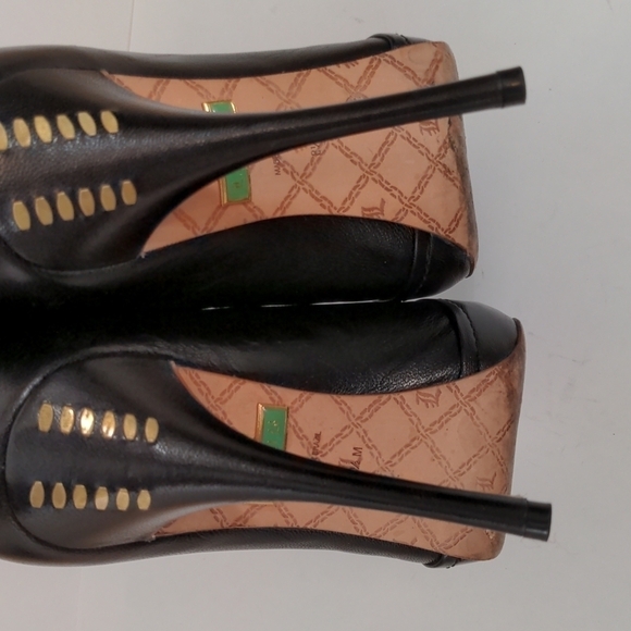 L.a.m.b. Jaycee Black Leather Studded Stiletto Ankle Boots 8.5 - Picture 6 of 10